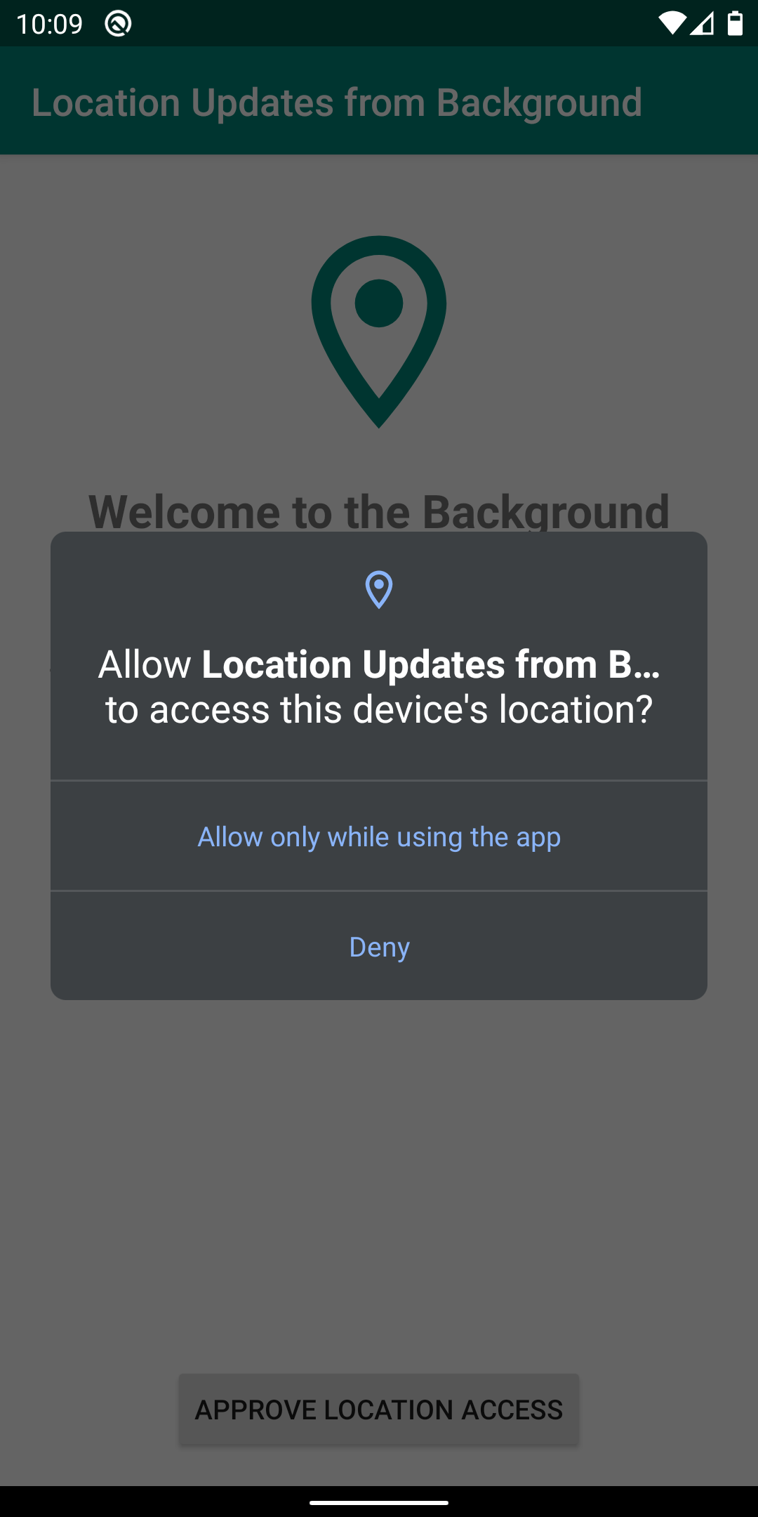 Android 10 Permission Dialog