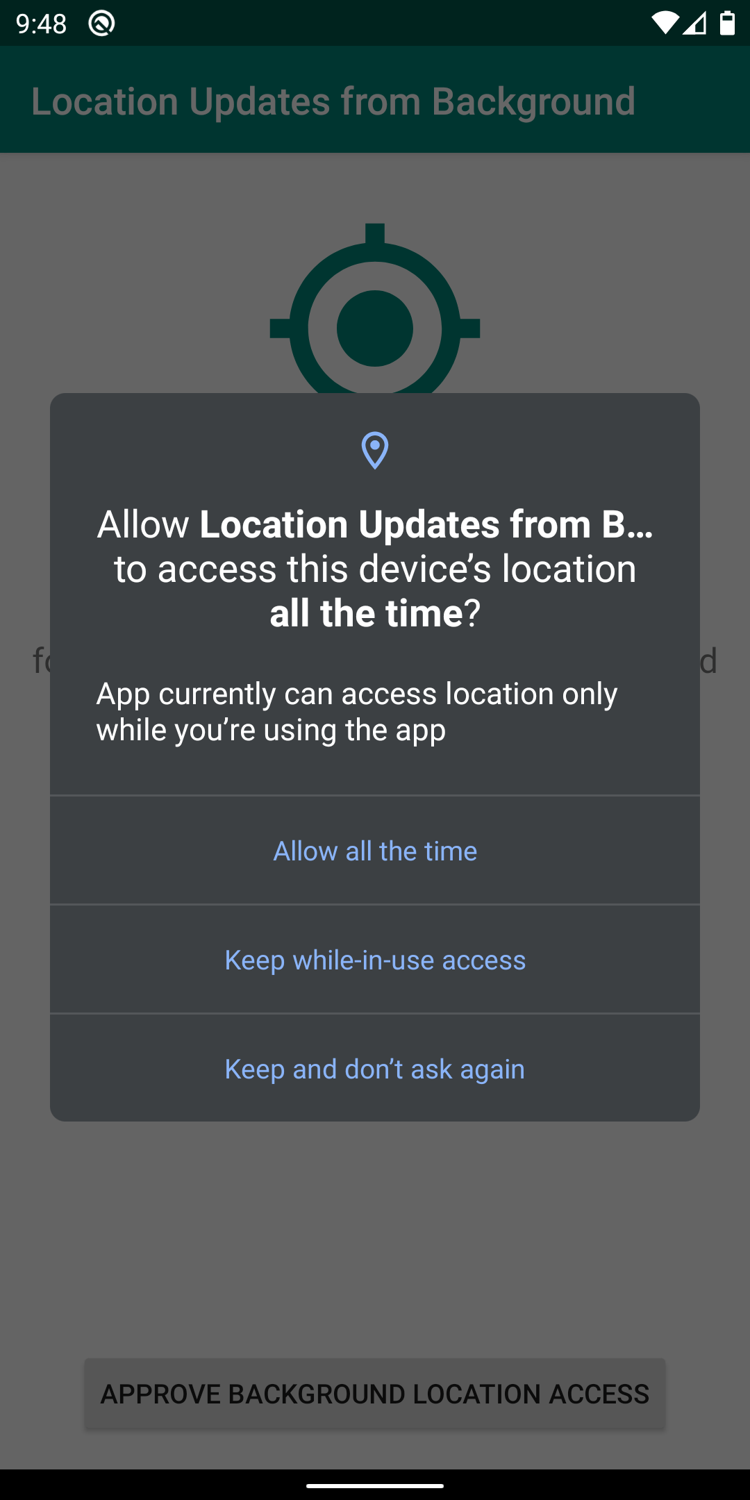 Android 10 Dialog
